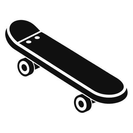Skateboard Icon with a Compact and Portable Monochrome Design Styleのイラスト素材