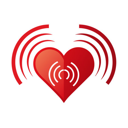 Modern Heart Icon with Unique and Creative Sound Wave Designのイラスト素材