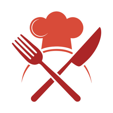 Abstract Chef Hat Icon with Modern and Innovative Utensil Designのイラスト素材