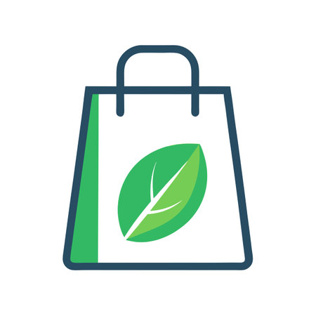 Sleek and Modern Eco-Friendly Bag Icon with Futuristic Designのイラスト素材