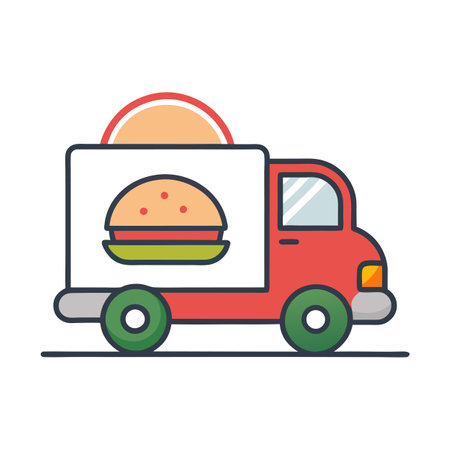 Sleek and Modern Food Delivery Icon with Futuristic Designのイラスト素材