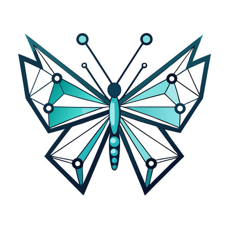 Modern Butterfly Icon with Unique and Creative Digital Wing Designのイラスト素材