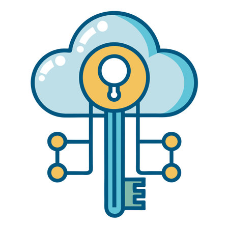 Modern Key Icon with Unique and Creative Cloud Designのイラスト素材