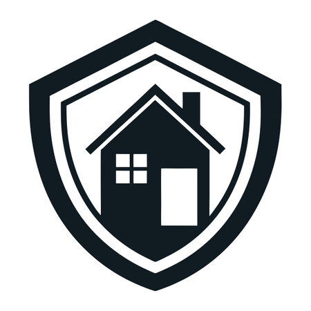 Modern Home Icon with Unique and Creative Shield Designのイラスト素材