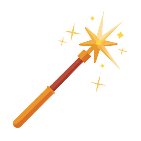 Modern Magic Wand Icon with Unique and Creative Sparkle Designのイラスト素材
