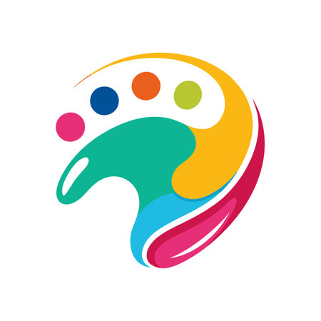 Abstract Paint Palette Icon with Modern and Innovative Designのイラスト素材