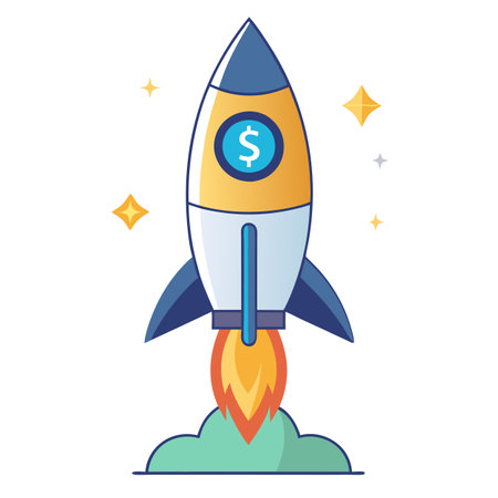Abstract Rocket Icon with Modern and Innovative Dollar Sign Designのイラスト素材