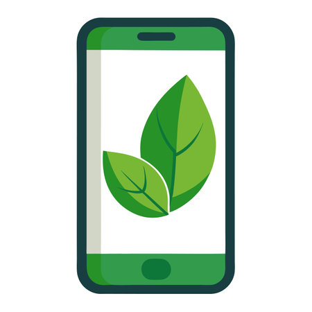 Abstract Smartphone Icon with Modern and Innovative Leaf Designのイラスト素材