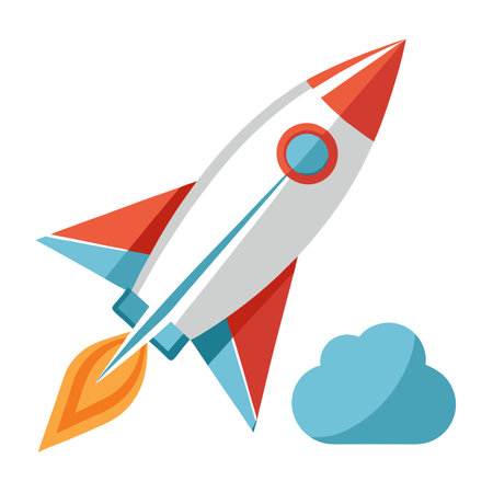 Modern Rocket Icon with Unique and Creative Paper Plane Designのイラスト素材