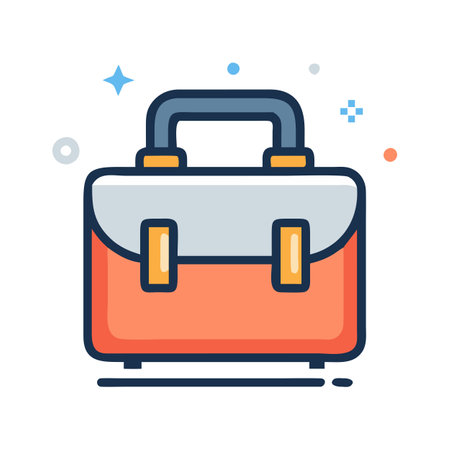 Flat style Briefcase Icon vector illustration for User Interface documents websites and mobile applicationsのイラスト素材