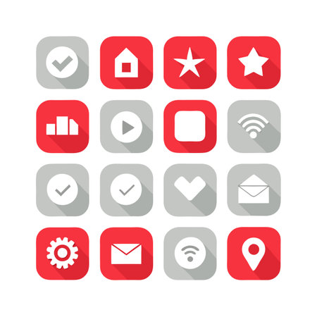 User Interface UI Icon Set Collection vector illustration for User Interface documents websites and mobile applicationsのイラスト素材
