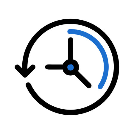 Flat style Clock Icon vector illustration for User Interface documents websites and mobile applicationsのイラスト素材