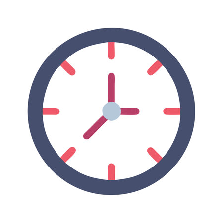 Flat style Clock Icon vector illustration for User Interface documents websites and mobile...