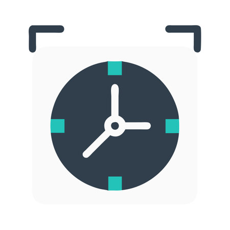 Flat style Clock Icon vector illustration for User Interface documents websites and mobile...