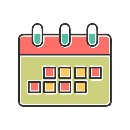 Flat style Calendar Icon vector illustration for User Interface documents websites and mobile applicationsのイラスト素材