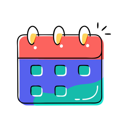 Flat style Calendar Icon vector illustration for User Interface documents websites and mobile applicationsのイラスト素材