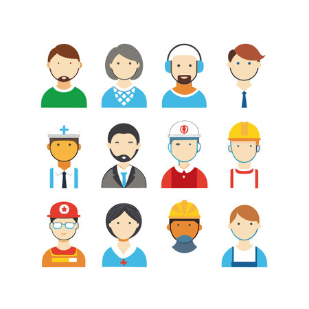 People and Occupation Icon Set Collection vector illustration for User Interface documents websites and mobile applicationsのイラスト素材
