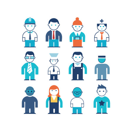 People and Occupation Icon Set Collection vector illustration for User Interface documents websites...