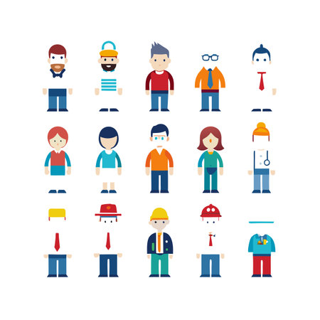 People and Occupation Icon Set Collection vector illustration for User Interface documents websites and mobile applicationsのイラスト素材