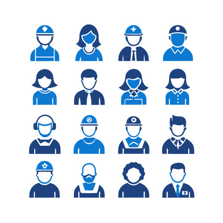 People and Occupation Icon Set Collection vector illustration for User Interface documents websites and mobile applicationsのイラスト素材