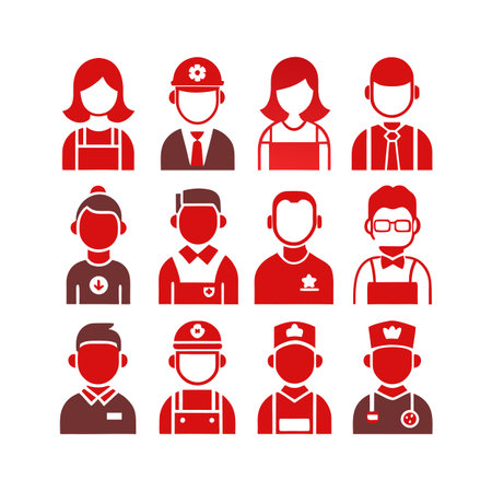 People and Occupation Icon Set Collection vector illustration for User Interface documents websites and mobile applicationsのイラスト素材