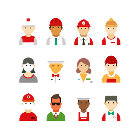 People and Occupation Icon Set Collection vector illustration for User Interface documents websites...