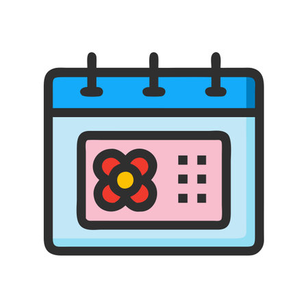 Flat style Calendar Icon vector illustration for User Interface documents websites and mobile applicationsのイラスト素材