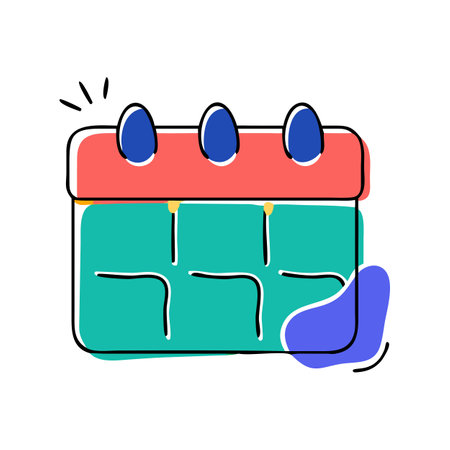Flat style Calendar Icon vector illustration for User Interface documents websites and mobile applicationsのイラスト素材