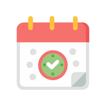 Flat style Calendar Icon vector illustration for User Interface documents websites and mobile applicationsのイラスト素材