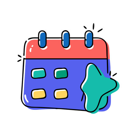 Flat style Calendar Icon vector illustration for User Interface documents websites and mobile applicationsのイラスト素材