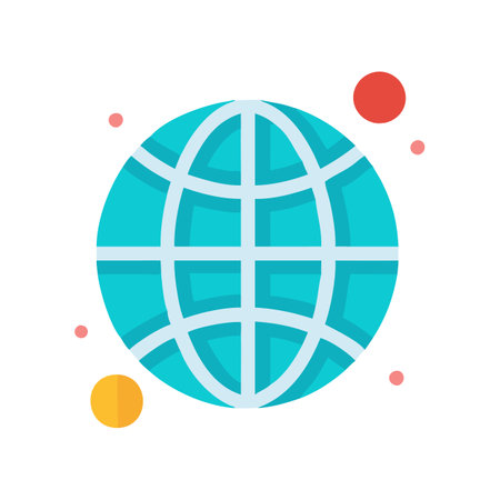 Flat style Globe Icon vector illustration for User Interface documents websites and mobile applicationsのイラスト素材