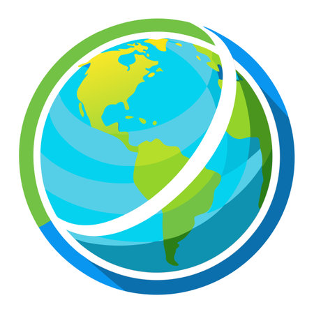Flat style Globe Icon vector illustration for User Interface documents websites and mobile applicationsのイラスト素材