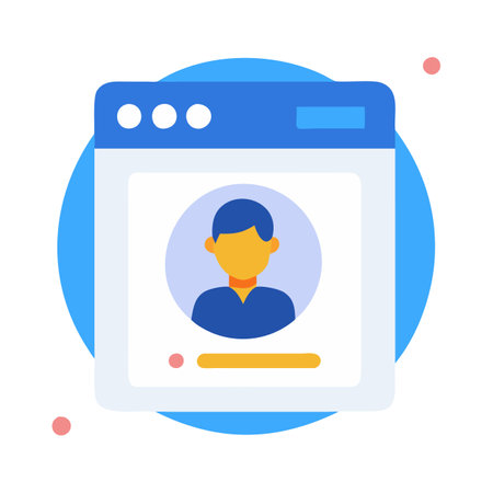 Flat style User Profile Icon vector illustration for User Interface documents websites and mobile applicationsのイラスト素材