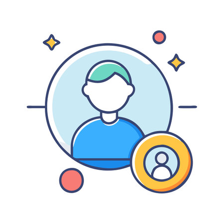 Flat style User Profile Icon vector illustration for User Interface documents websites and mobile applicationsのイラスト素材