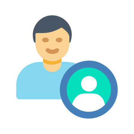Flat style User Profile Icon vector illustration for User Interface documents websites and mobile applicationsのイラスト素材