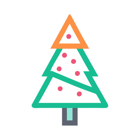 Flat style Christmas Tree Icon vector illustration for User Interface documents websites and mobile applicationsのイラスト素材