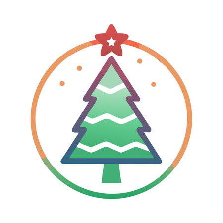 Flat style Christmas Tree Icon vector illustration for User Interface documents websites and mobile applicationsのイラスト素材