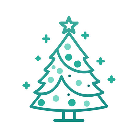 Flat style Christmas Tree Icon vector illustration for User Interface documents websites and mobile applicationsのイラスト素材
