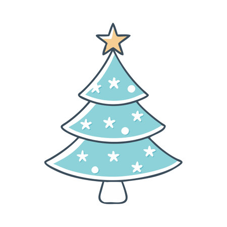 Flat style Christmas Tree Icon vector illustration for User Interface documents websites and mobile applicationsのイラスト素材