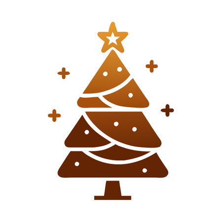Flat style Christmas Tree Icon vector illustration for User Interface documents websites and mobile applicationsのイラスト素材