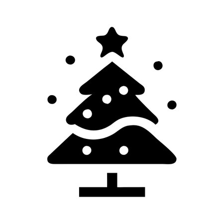 Flat style Christmas Tree Icon vector illustration for User Interface documents websites and mobile applicationsのイラスト素材