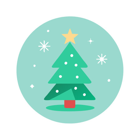 Flat style Christmas Tree Icon vector illustration for User Interface documents websites and mobile applicationsのイラスト素材