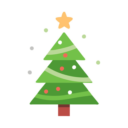 Flat style Christmas Tree Icon vector illustration for User Interface documents websites and mobile applicationsのイラスト素材