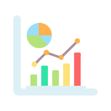 Flat style Graph Analytics Icon vector illustration for User Interface documents websites and mobile applicationsのイラスト素材
