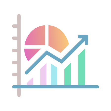 Flat style Graph Analytics Icon vector illustration for User Interface documents websites and mobile applicationsのイラスト素材