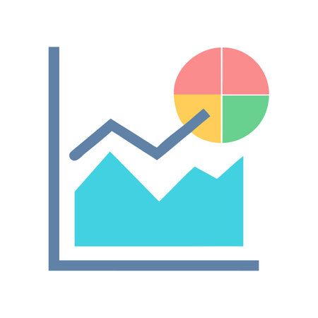 Flat style Graph Analytics Icon vector illustration for User Interface documents websites and mobile applicationsのイラスト素材