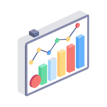 Flat style Graph Analytics Icon vector illustration for User Interface documents websites and mobile applicationsのイラスト素材