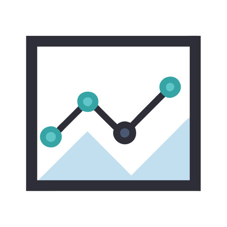 Flat style Graph Analytics Icon vector illustration for User Interface documents websites and mobile...