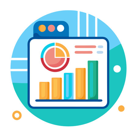 Flat style Graph Analytics Icon vector illustration for User Interface documents websites and mobile applicationsのイラスト素材