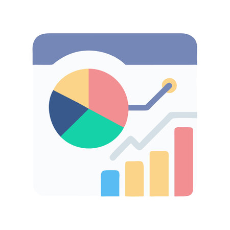 Flat style Graph Analytics Icon vector illustration for User Interface documents websites and mobile applicationsのイラスト素材